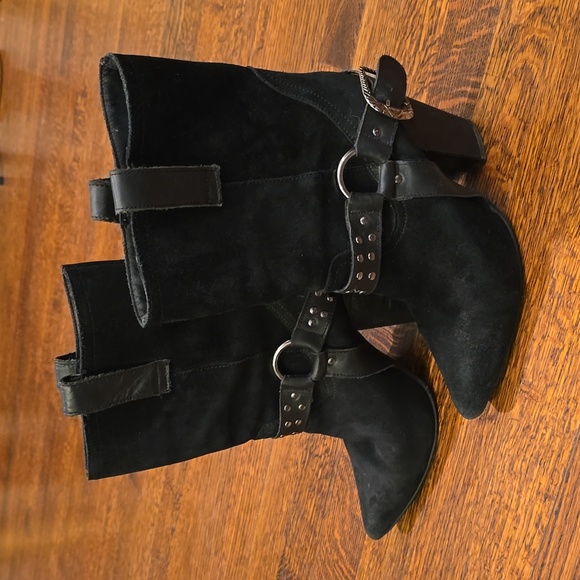 Dingo Women's Dancin Queen Black Suede Pointed Toe Mid-Calf Boots Shoes Size 9 - Picture 9 of 9